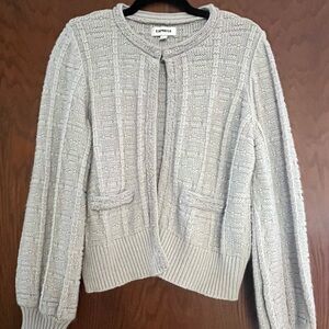 Express Women's Textured Silver Cardigan